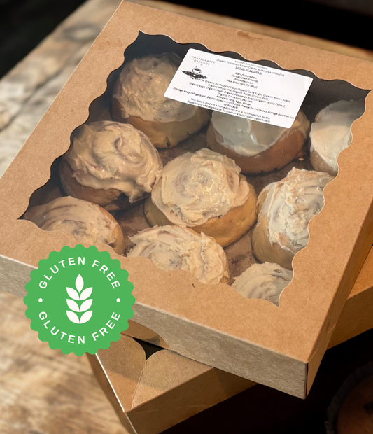Organic Gluten-Free Cinnamon Rolls with Classic Buttercream Icing - 12 Count (Pre-Order Pickup Only) (Copy)
